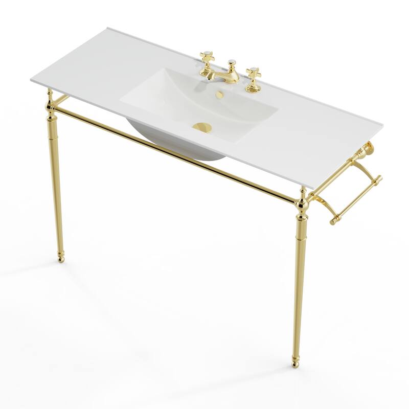 James Martin Vanities 47" Westley Console Sink with Brass or Chrome Stand Bed Bath & Beyond